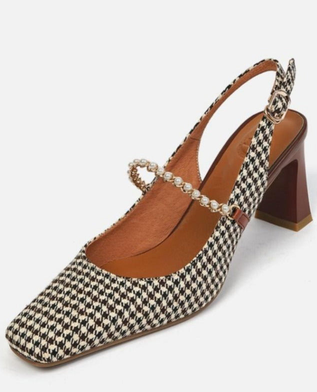 Greta - Vintage-Pumps mit Perlen