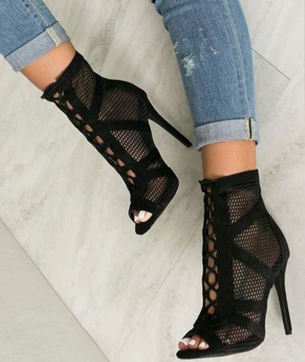 Ella - Peeptoe-Stiefeletten
