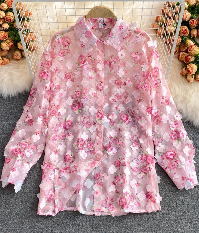 Sigrid - Set mit Blumenapplikationen