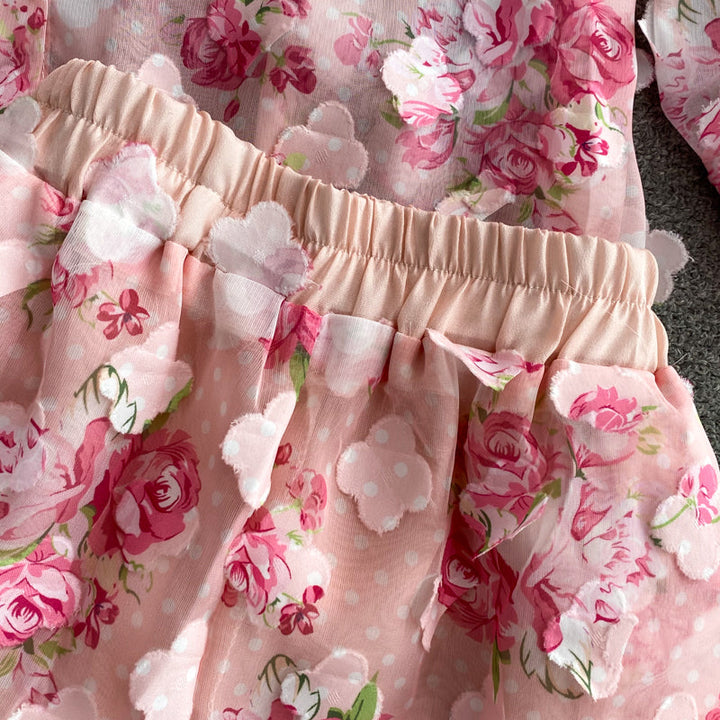 Sigrid - Set mit Blumenapplikationen