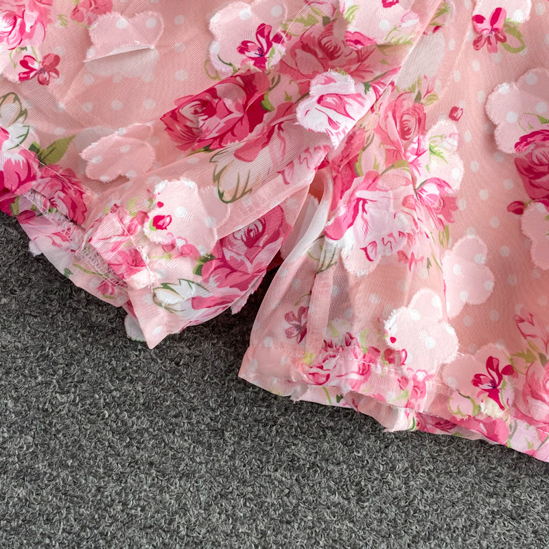 Sigrid - Set mit Blumenapplikationen