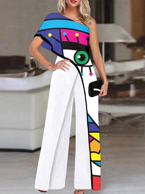 Anke - Jumpsuit mit Gesichter-Print