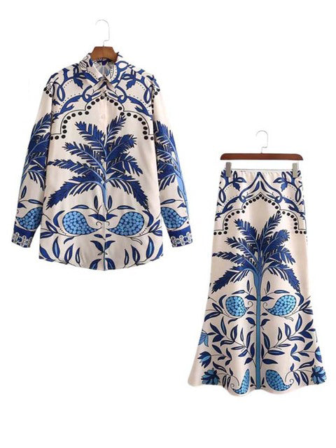 Mia - Bluse mit langem Rock