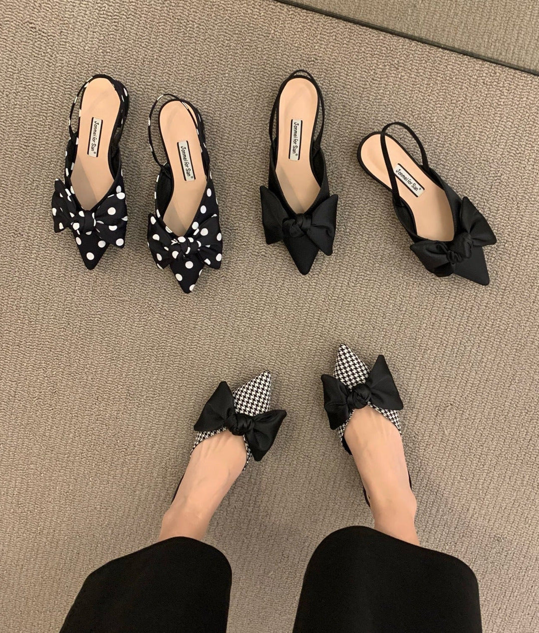 Cäcilia - Slingbacks mit Schleife
