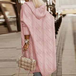 Inga - Lange Strickjacke mit Kapuze